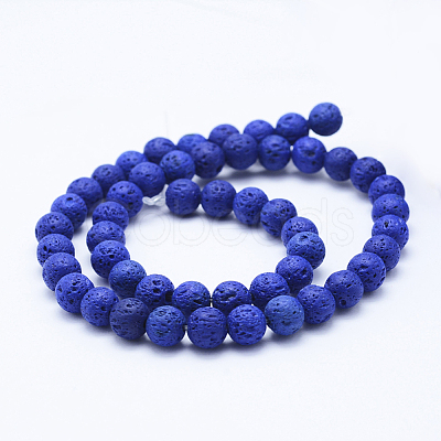 Natural Lava Rock Beads Strands G-F531-6mm-G-1