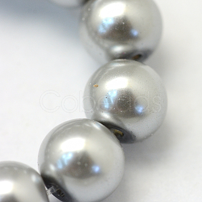 Baking Painted Pearlized Glass Pearl Round Bead Strands HY-Q003-10mm-34-1