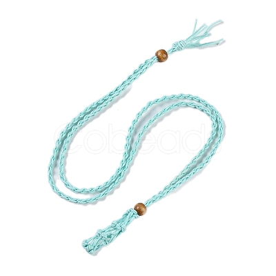 Braided Waxed Cord Empty Macrame Pouch Slider Necklace Making FIND-C061-01A-1