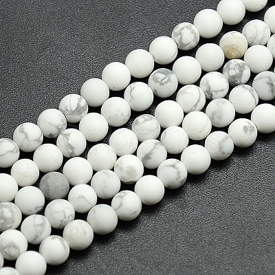 Frosted Howlite Round Bead Strands G-M064-10mm-12-1