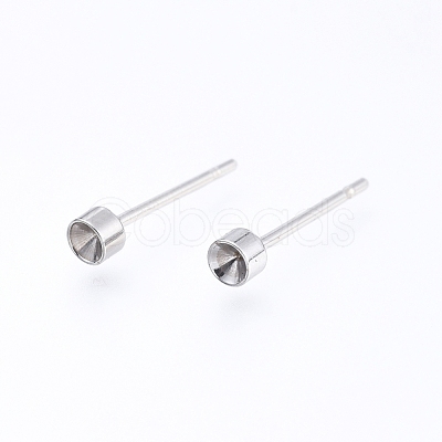 Non-Tarnish 304 Stainless Steel Stud Earring Settings STAS-I088-H-06P-1