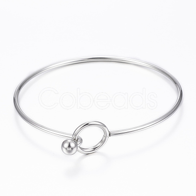 Tarnish Resistant 304 Stainless Steel Bangle X-BJEW-H530-01P-1