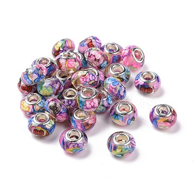 Transparent Resin European Rondelle Beads RPDL-P005-01P-07-1