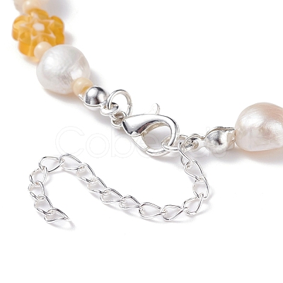 Natural Pearl Beaded Necklace NJEW-TA00018-01-1