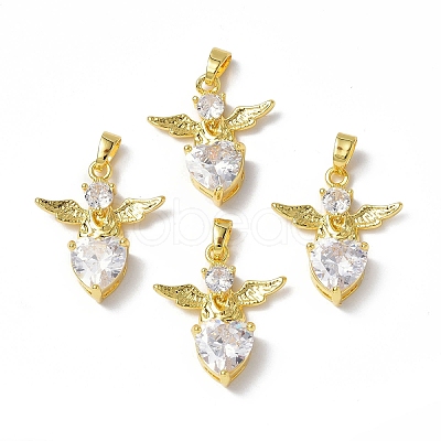 Brass Rhinestone Pendants KK-P223-21G-02-1