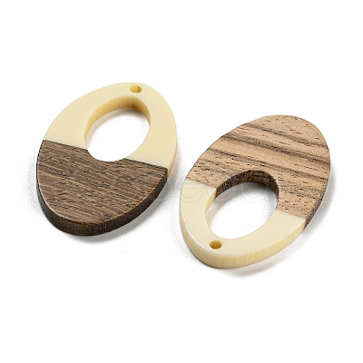 Opaque Resin & Walnut Wood Pendants RESI-XCP0002-12-1