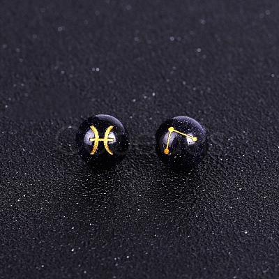 Synthetic Blue Goldstone Carved Constellation Beads PW-WG92554-12-1