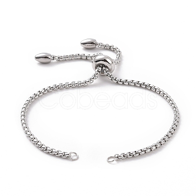 Tarnish Resistant Adjustable 304 Stainless Steel Slider Bracelets Making STAS-T050-030P-1