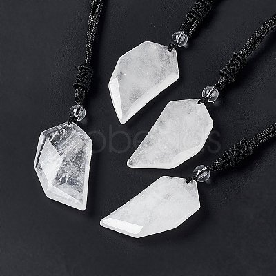 Natural Quartz Crystal Dagger Shape Pendant Necklace G-E588-02G-1