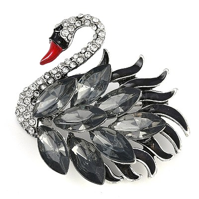 Zinc Alloy Black Diamond Rhinestone Brooch JEWB-U011-03AS-03-1