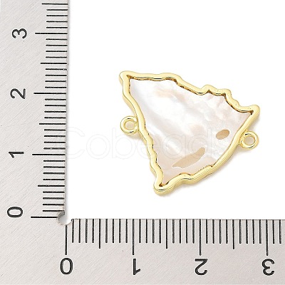 Brass Pave Shell Nicaragua Map Connector Charms KK-K293-41G-1