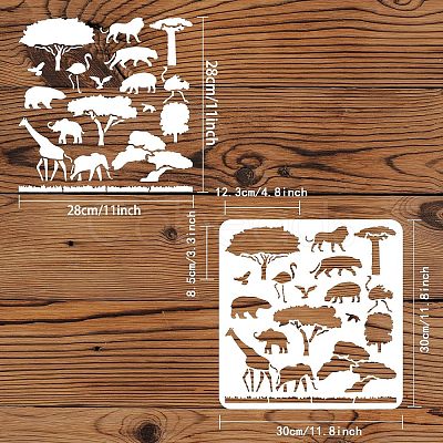 Plastic Reusable Drawing Painting Stencils Templates DIY-WH0172-921-1