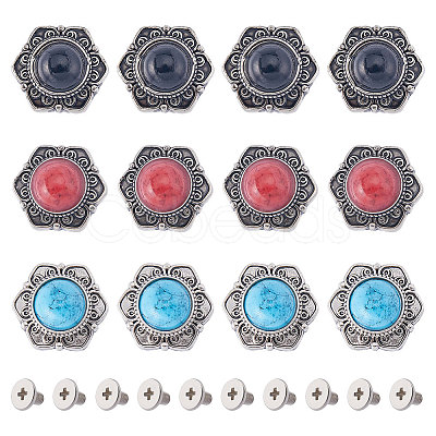 Gorgecraft 21 Sets 3 Colors Alloy Decorative Rivets FIND-GF0005-35-1