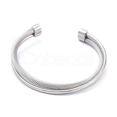 304 Stainless Steel Cuff Bangles BJEW-M284-10-1