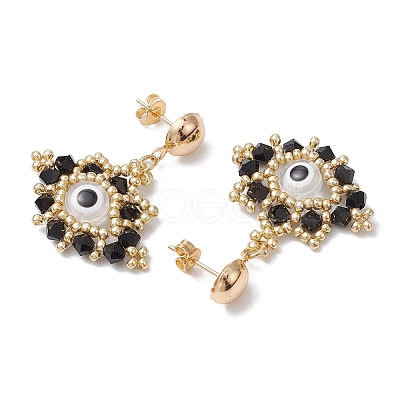 Glass Seed Beads Stud Earrings EJEW-MZ00270-05-1