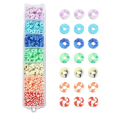 658Pcs 7 Colors Handmade Polymer Clay Beads CLAY-YW0001-78-1