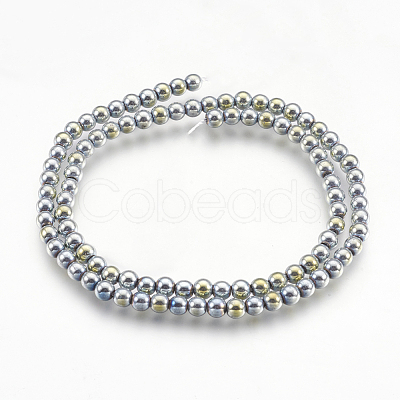 Electroplate Non-magnetic Synthetic Hematite Beads G-I200-02-4mm-1