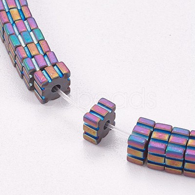 Electroplated Non-magnetic Synthetic Hematite Beads Strands G-P367-F04-1