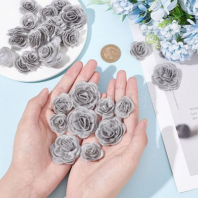 Nbeads 3D Rose Flower Polyester Computerized Embroidered Ornament Accessories DIY-NB0008-21B-1