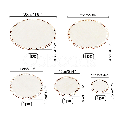 Wooden Basket Bottoms DIY-WH0215-18-1