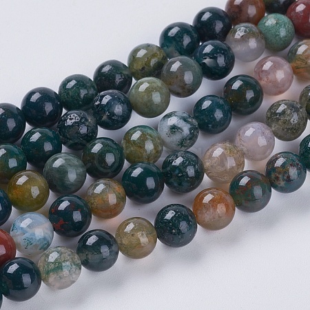 Natural Indian Agate Beads Strands X-G-G515-4mm-05-1