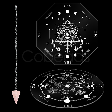 CRASPIRE DIY Pendulum Board Dowsing Divination Making Kit DIY-CP0007-28C-1