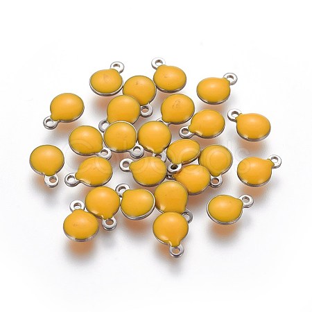 304 Stainless Steel Enamel Charms STAS-O122-D-04P-1