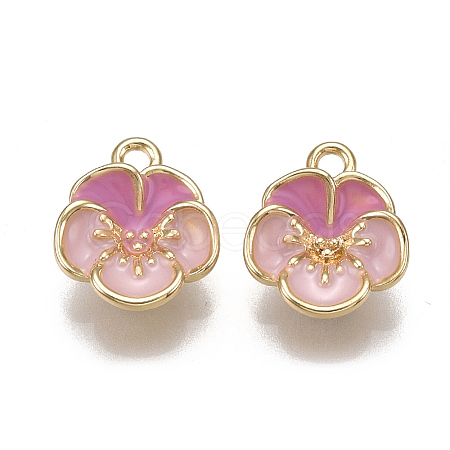 Brass Enamel Charms X-KK-T038-438G-1