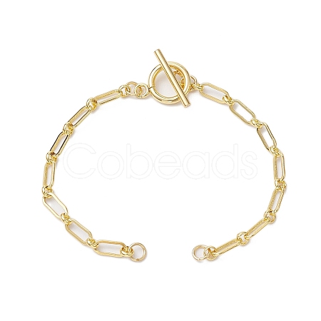 Brass Paperclip Chains Bracelet Makings AJEW-JB01226-1