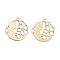 Long-Lasting Plated Brass Pendants, Cat with Flower, Light Gold, 14x13.5x0.3mm, Hole: 1mm