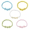 Glass Seed Stretch Bracelets, Jwewly for Women, Flower, Mixed Color, Inner Diameter: 2-1/8 inch(5.5cm)