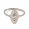 Non-Tarnish 304 Stainless Steel Yoga Theme Finger Ring for Women, Stainless Steel Color, Inner Diameter: 18mm