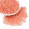 6/0 Transparent Inside Colours Glass Seed Round Beads, Round Hole, Coral, 4x3mm, Hole: 1.2mm, 4500pcs/pound