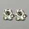 Zinc Alloy Enamel Pendants, Golden, Cat Charms, White, 25x25.5x1.5mm, Hole: 2mm