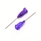 Plastic Fluid Precision Blunt Needle Dispense Tips, with 201 Stainless Steel Pin, Purple, 4.25x0.75cm, Inner Diameter: 0.42cm, Pin: 0.8mm, about 100pcs/bag