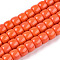 Opaque Glass Beads Strands, Barrel, Coral, 8x6mm, Hole: 1.6mm, about 61~62pcs/strand, 14.84''~15.16''(37.7~38.5cm)