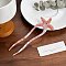 Cellulose Acetate Hair Forks, with Plastic Imitation Pearls, Hair Accessories for Woman Girls, Starfish, Coral, 150mm