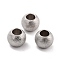 Non-Tarnish 201 Stainless Steel Beads, Round, Stainless Steel Color, 8x6mm, Hole: 4mm