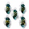 Handmade Lampwork Pendants, Sea Horse Charms, Teal, 45~49x24~30x11~16mm, Hole: 2.5mm