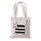 Cute Cat Printed Canvas Women's Tote Bags, with Handle, Shoulder Bags for Shopping, Rectangle, White, 37x33cm