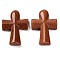 Synthetic Goldstone Pendants, Cross, 35.5x24.5x4mm, Hole: 1.6mm