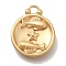 PVD Vacuum Plating 304 Stainless Steel Pendants, Flat Round with Constellations Charm, Real 18K Gold Plated, Pisces, 20.5x16.5x2.5mm, Hole: 2~2.2mm