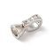 Brass Micro Pave Clear Cubic Zirconia Fold Over Clasps, Platinum, 12.5x5.5x6.5mm, Hole: 3x1mm