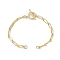 Brass Paperclip Chains Bracelet Makings, with 304 Stainless Steel Toggle Clasps, Golden, 6-5/8 inch(16.9cm)