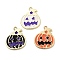 Halloween Theme Rack Plating Alloy Enamel Pendants, Lead Free & Cadmium Free & Nickel Free, Pumpkin Charm, Golden, 23x19.5x1.5mm, Hole: 1.8mm