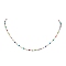 304 Stainless Steel Enamel Link Chains Necklaces, Colorful, 16.93 inch(43cm)