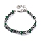 Synthetic Malachite Beaded Bracelets, Synthetic Magnetic Hematite Tile Bracelet, 9-1/8 inch(23cm)