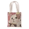 Cat Pattern Canvas Women's Tote Bags, Shoulder Bags for Shopping, Rectangle, Pale Violet Red, 37x33cm