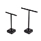 Plastic Earring Displays, with Wood Earring Display Stand Sets, Black, 3x8.4x11.5cm