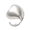 Non-Tarnish 304 Stainless Steel Rings, Heart, Stainless Steel Color, Inner Diameter: 17~18mm